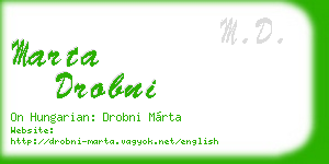 marta drobni business card