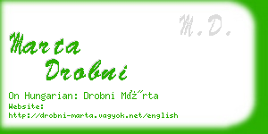 marta drobni business card